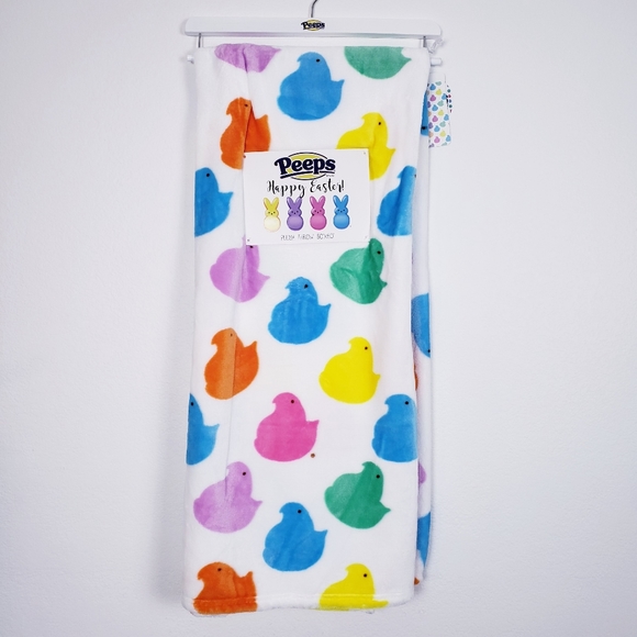 Peeps Easter Chicks Plush Throw Blanket  50" x 60" - Picture 1 of 9